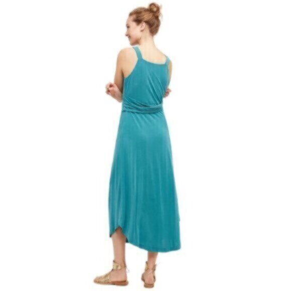 Anthropologie Maeve Teal Azores Halter Sleeveless Midi Dress - Picture 2 of 12